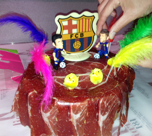 birthday cake Pata negra ham 