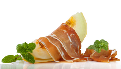 Recipes with Spanish ham: Pata negra ham with melon