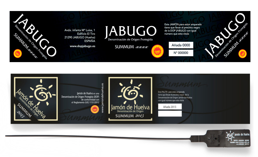 label 100% iberico hams shoulders do jabugo